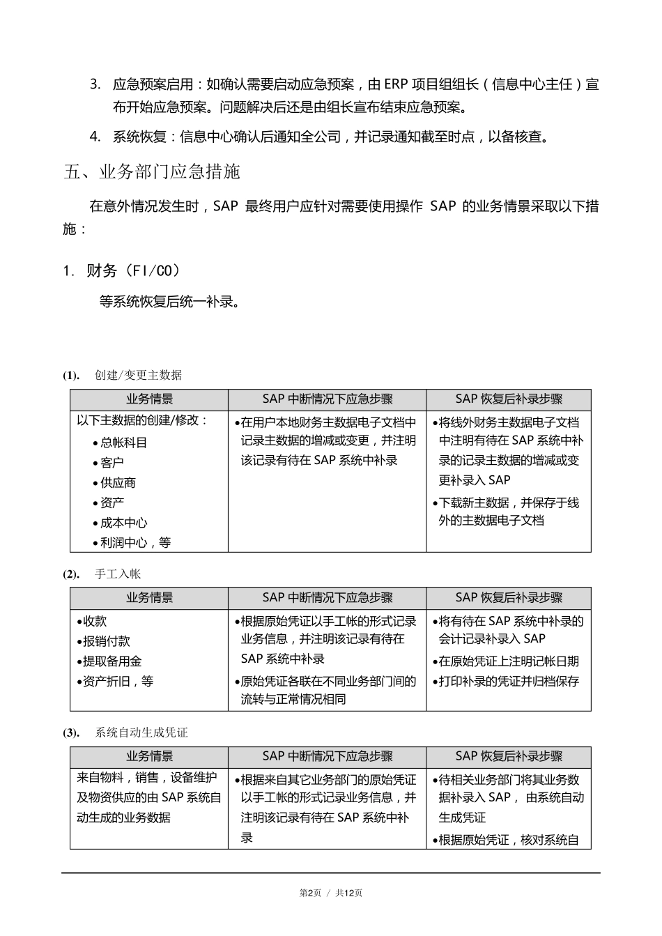 SAP上线应急预案_第2页