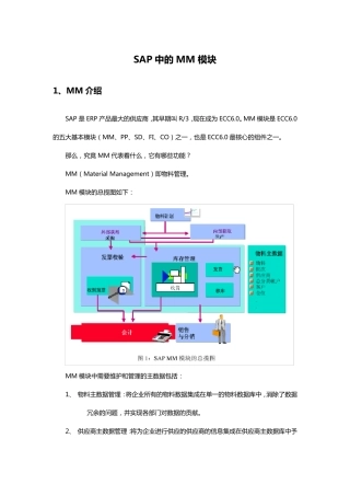 SAP中的MM模块