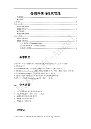 SAP分割评估与批次管理