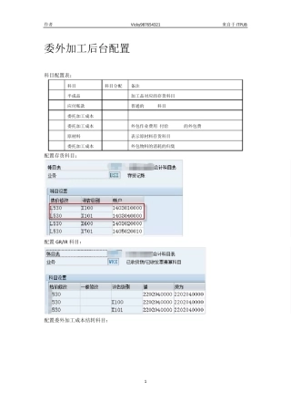 sap委外加工业务处理