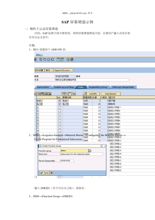 SAP屏幕增强示例