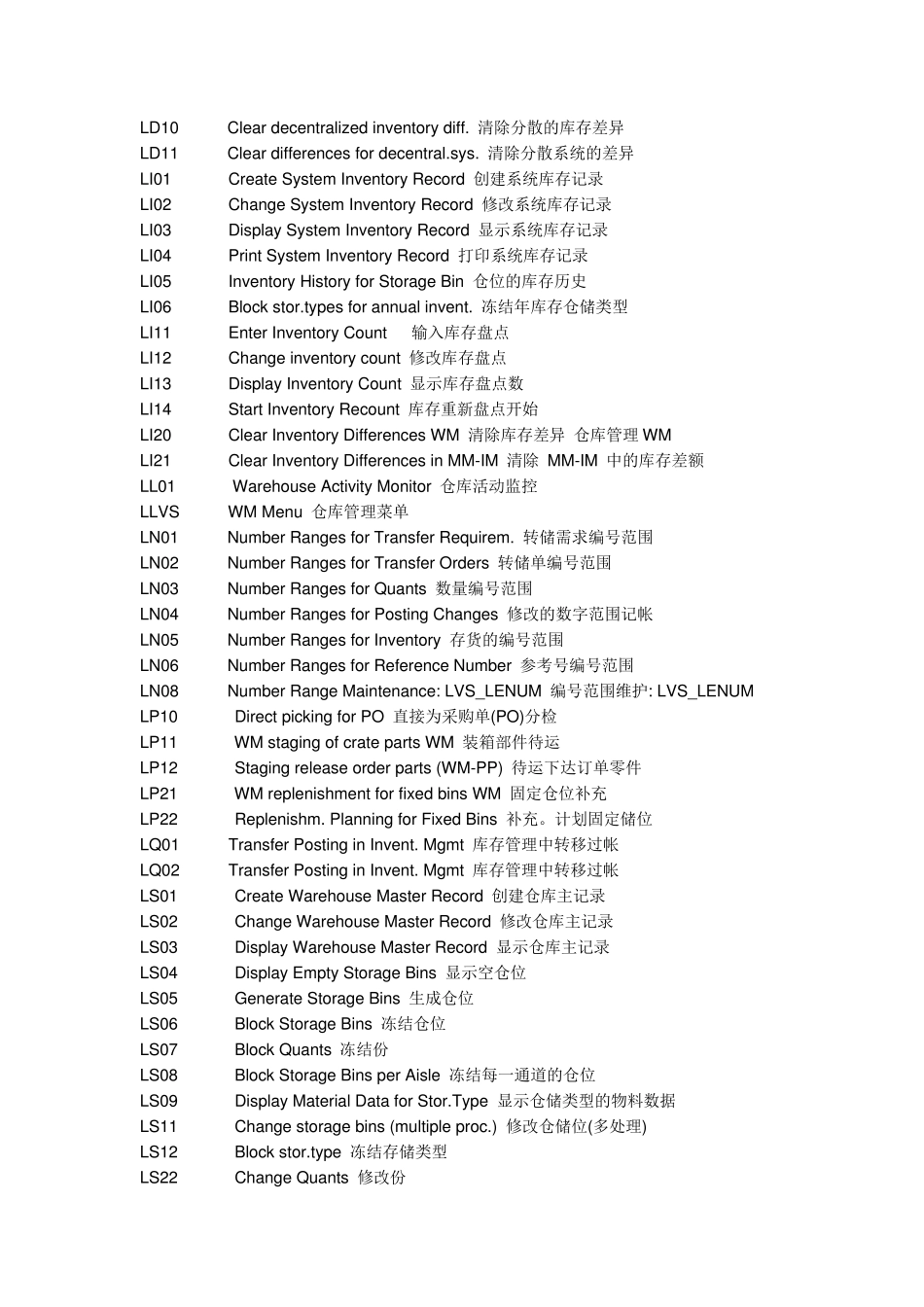 SAP操作常用事务代码_第3页