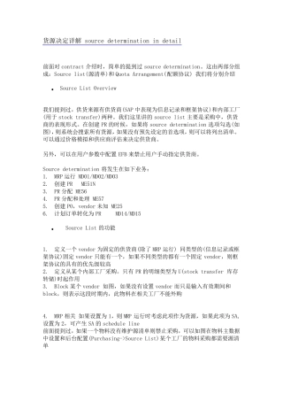 SAP物料管理中采购货源确定详解