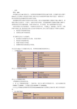 SAP维护物料主数据的编号范围