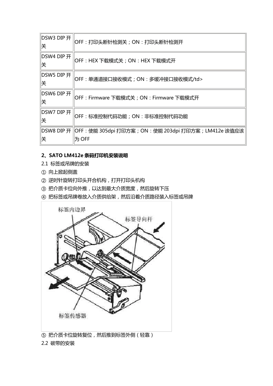 SATOLM412e条码打印机操作手册_第3页