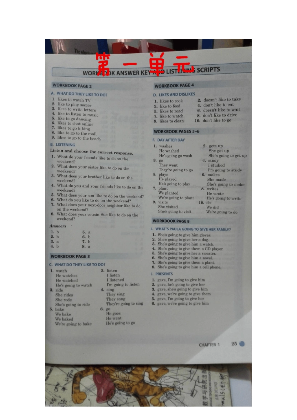 SBS朗文国际英语教程第二册学生用书最新版同步配套练习册答案_第1页