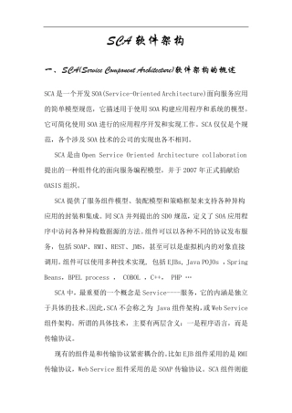 SCA软件架构