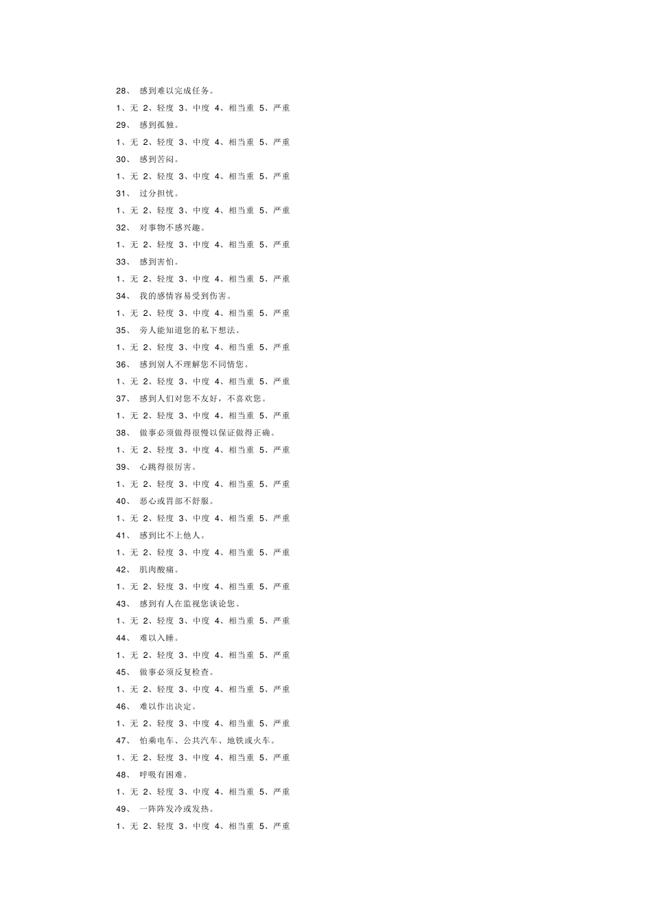 SCL—90症状自评量表_第3页