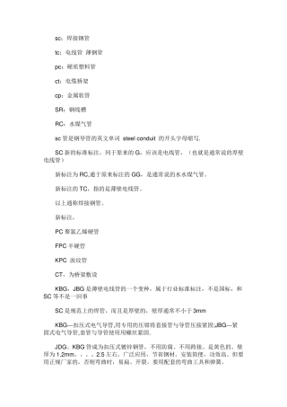 SC管、MT、TC管、KBG_JDG都是什么管