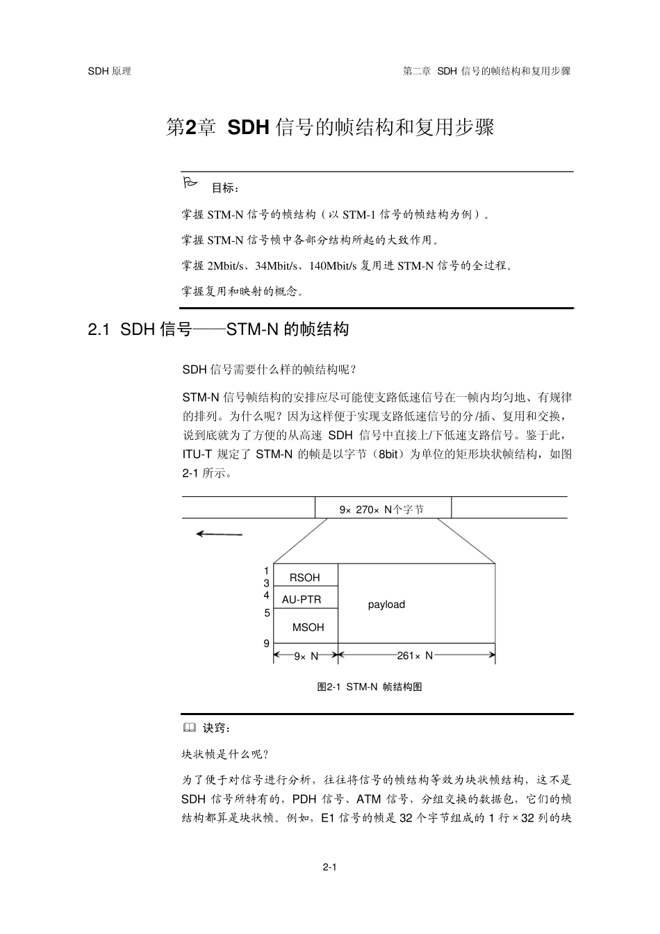 SDH原理(华为)SDH信号的帧结构和复用步骤_第1页