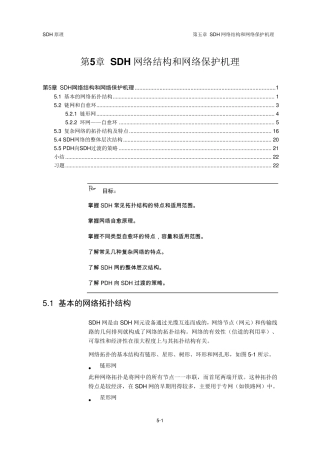 SDH网络结构和网络保护机理