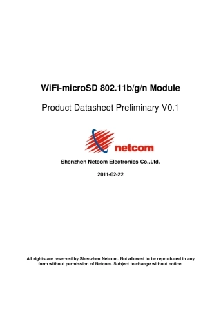 SDIO接口模式WIFI模块规格书