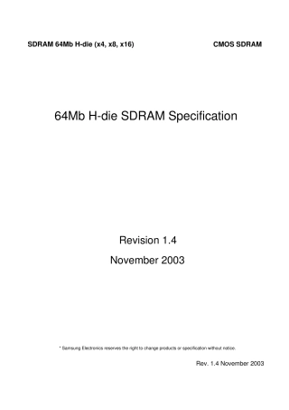 SDRAM存储器k4s641632详细参数及说明