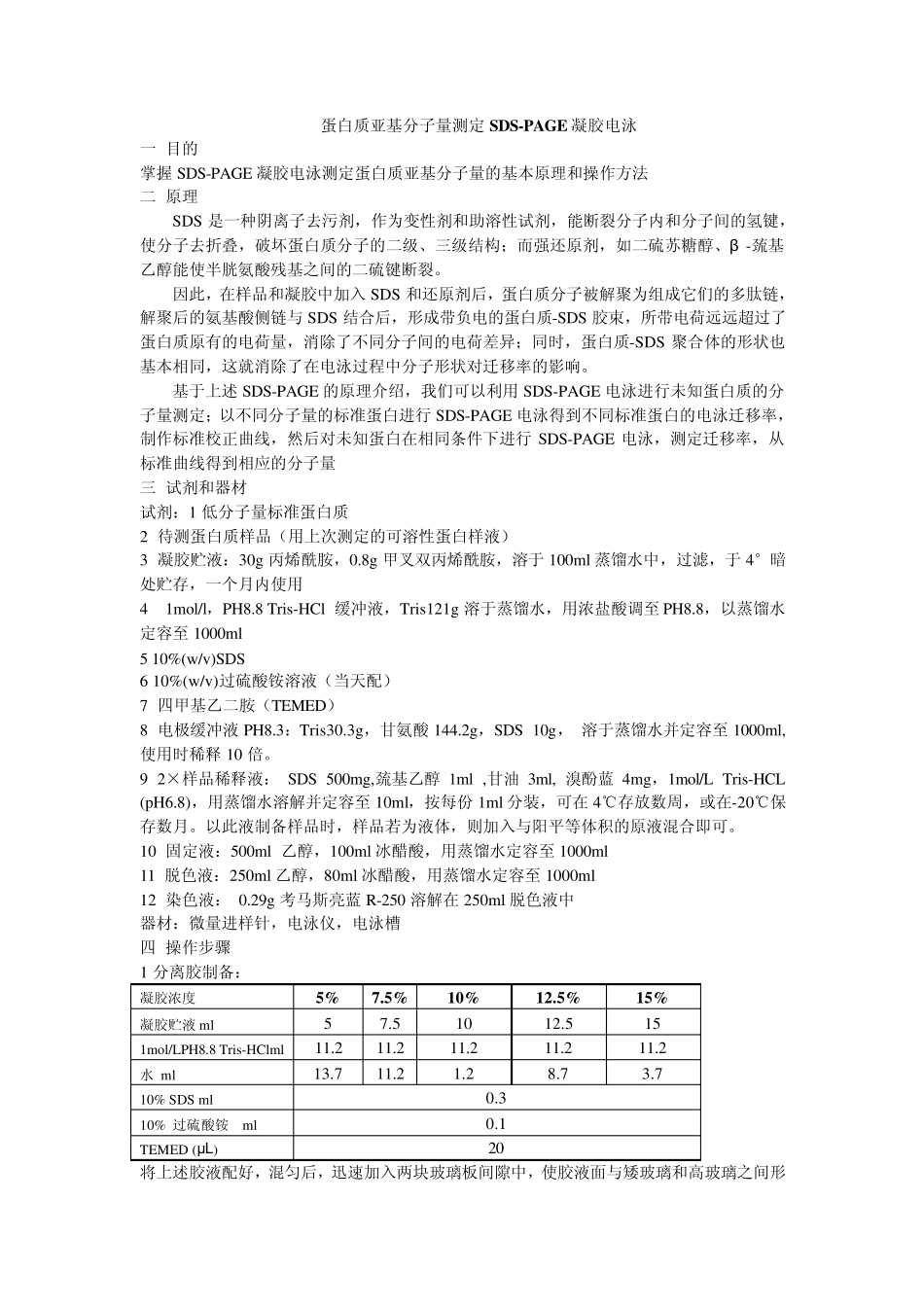 SDSPAGE凝胶电泳_第1页