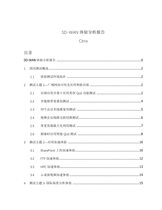 SDWAN测试报告