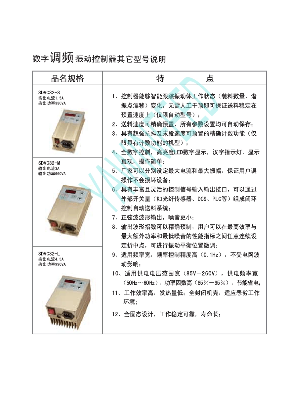 SDVC31数字调频振动送料控制器说明书_第2页