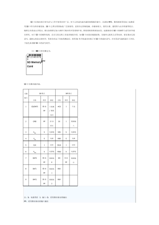 SD卡引脚定义电路基本原理