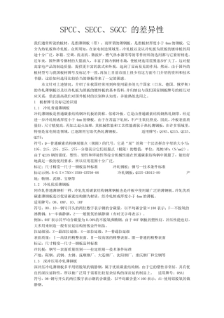 SECC_SGCC_SPCC的差异