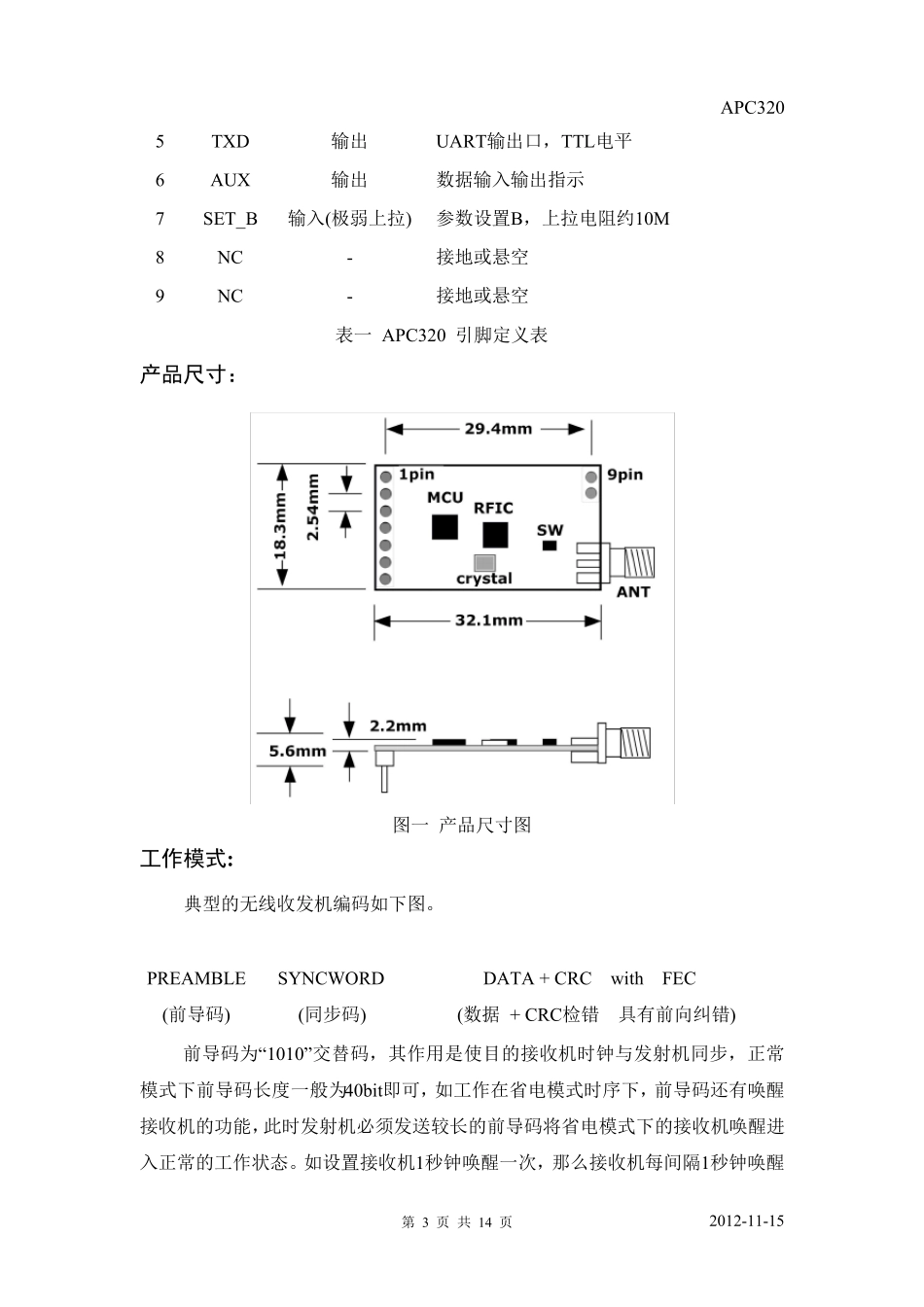 SEMTECHSi4463UART接口433M无线模块_第3页