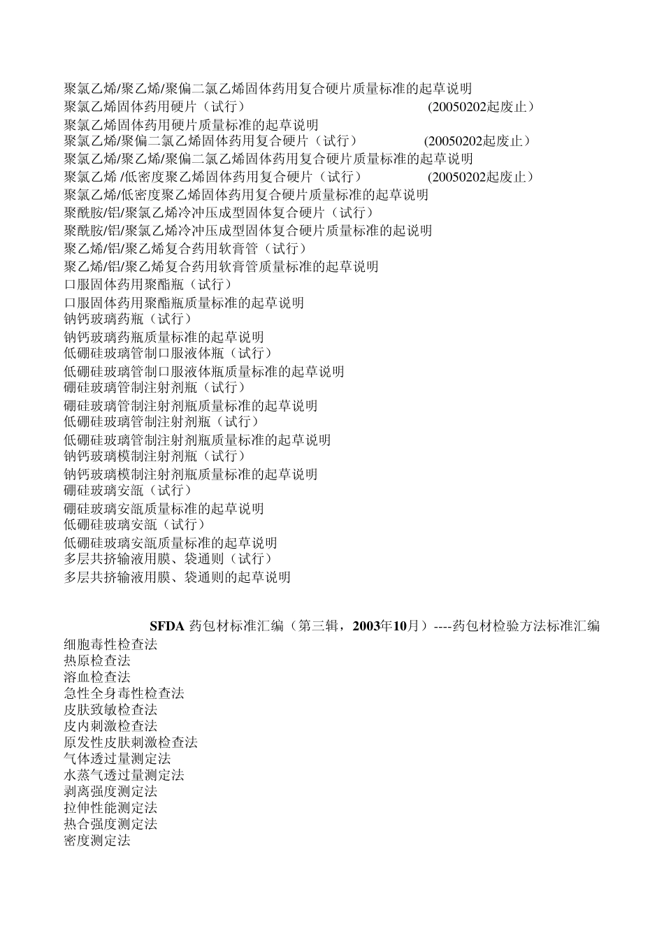 SFDA药包材标准汇编目录_第2页
