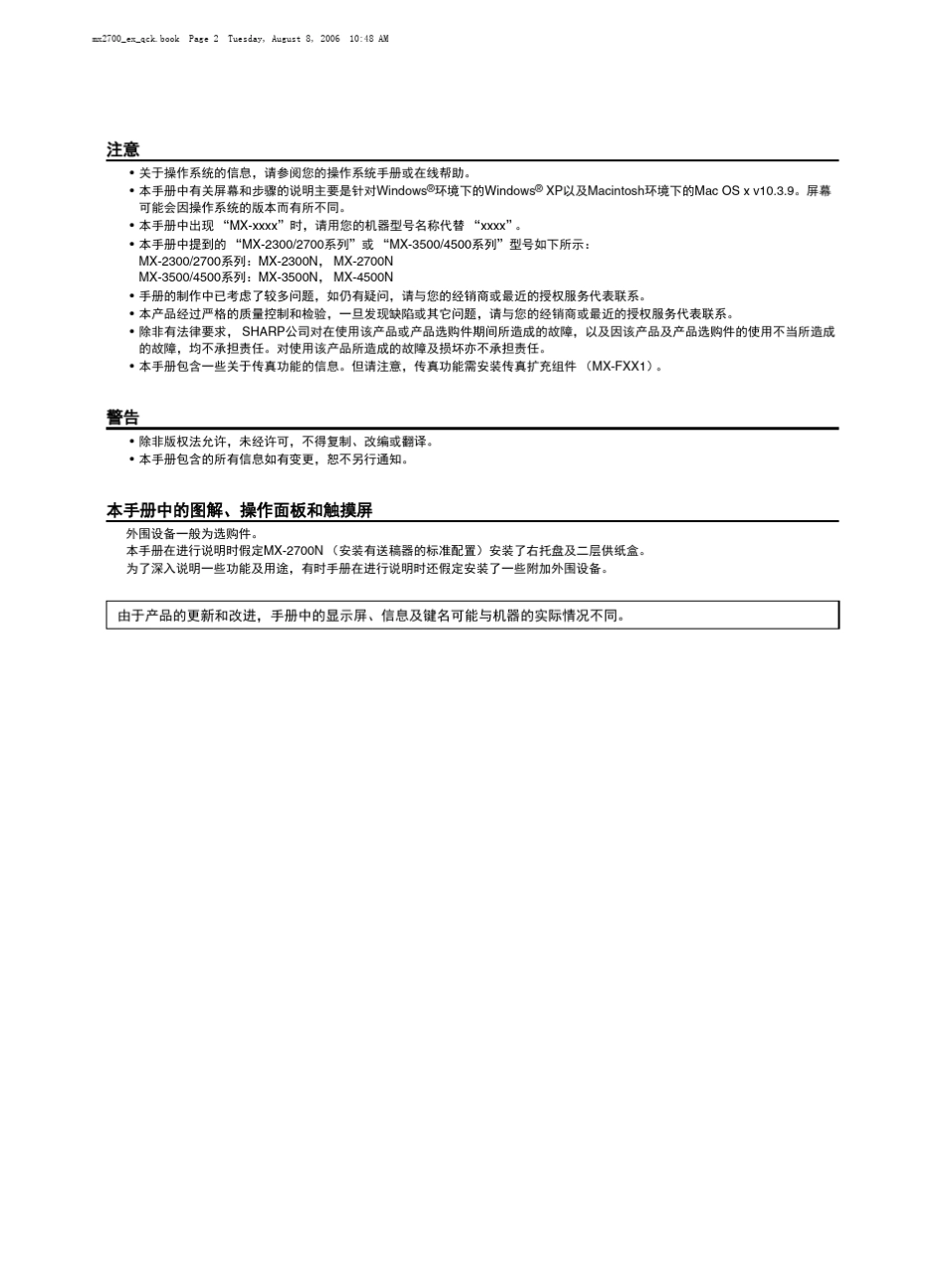 sharp一体机使用说明书mx2300_2700_3500_4500_第3页