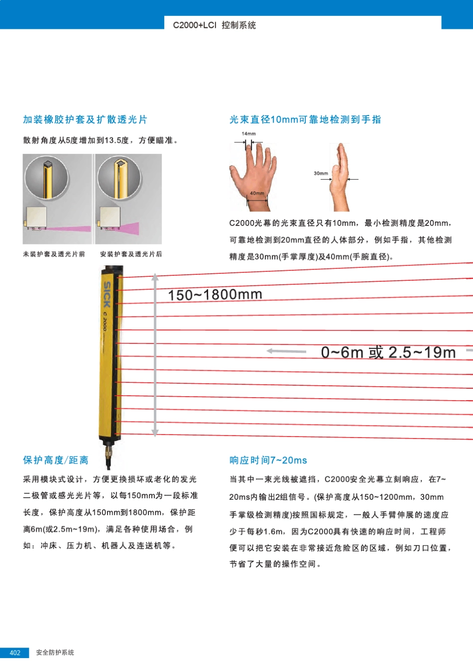 sickC2000安全光幕选型手册_第3页