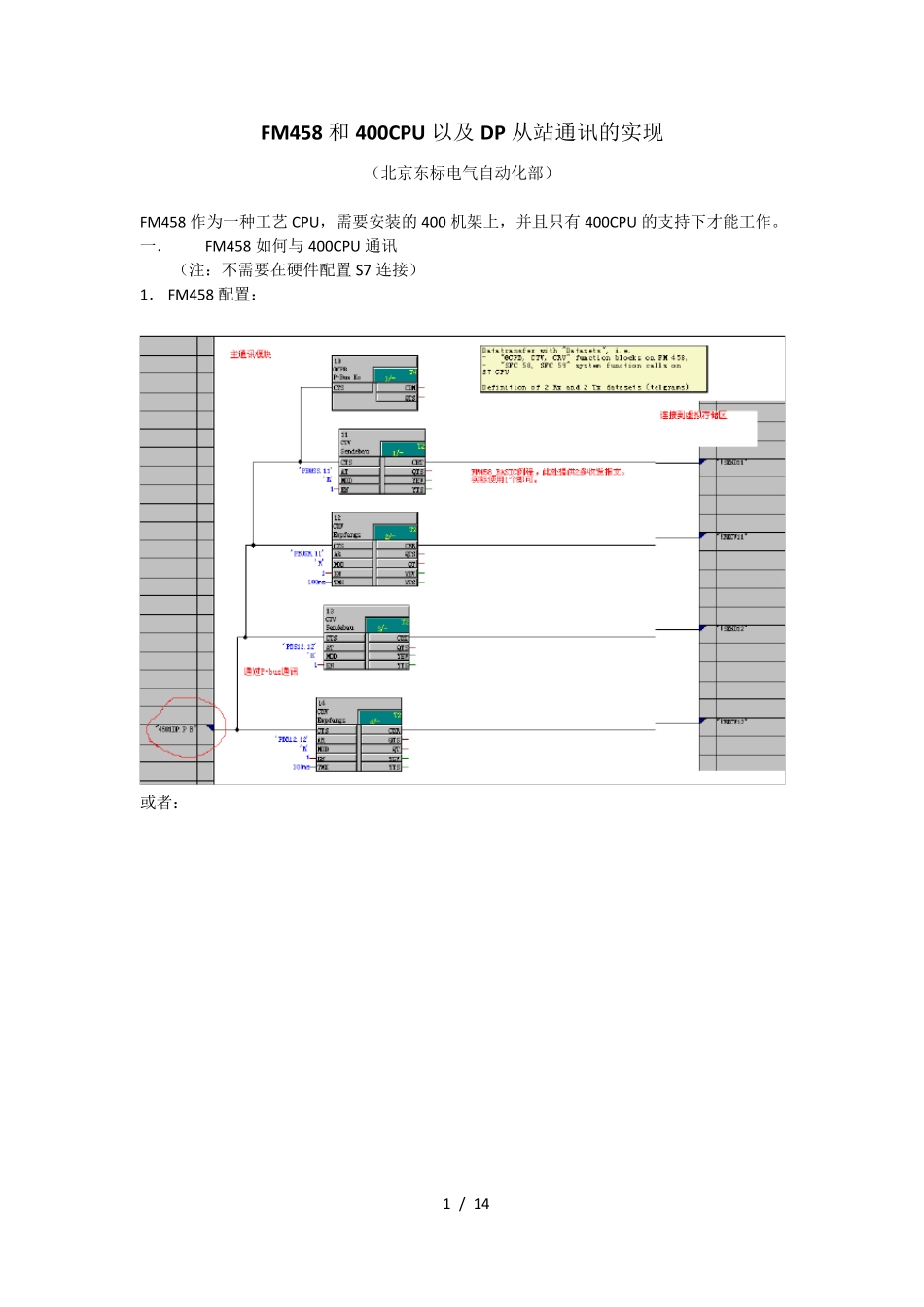 siemensFM458与400CPU和DP从站的通讯_第1页