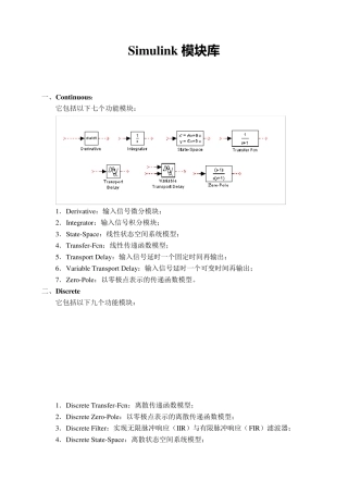 Simulink的模块库