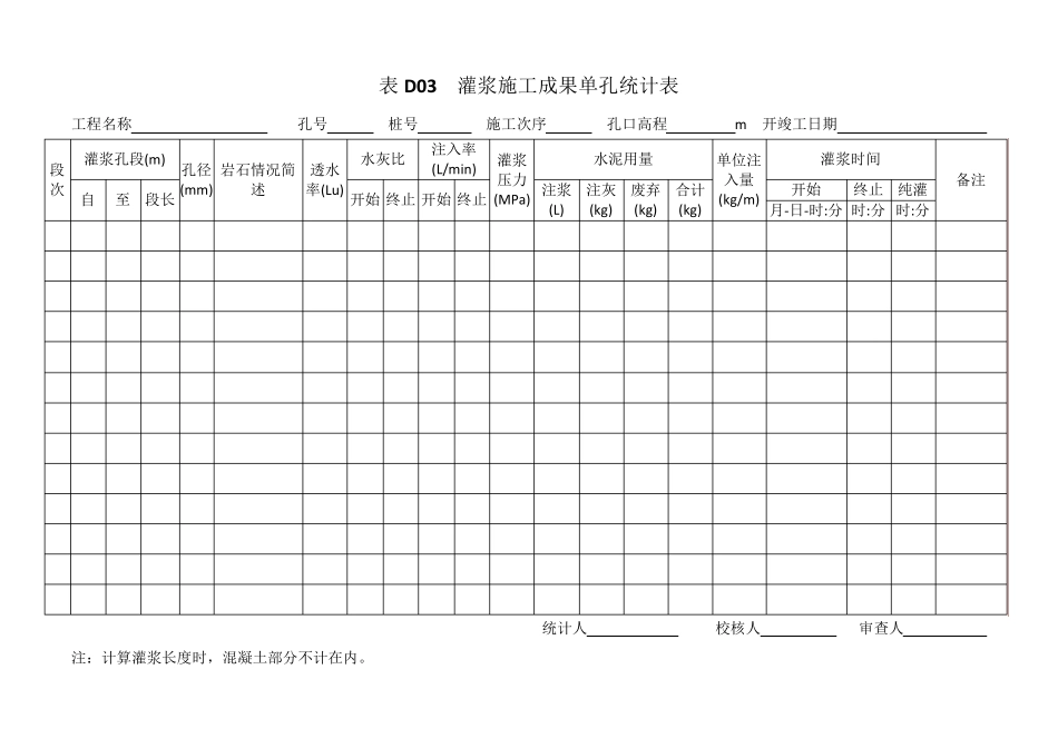 SL622014水工建筑物水泥灌浆施工技术规范附表_第3页