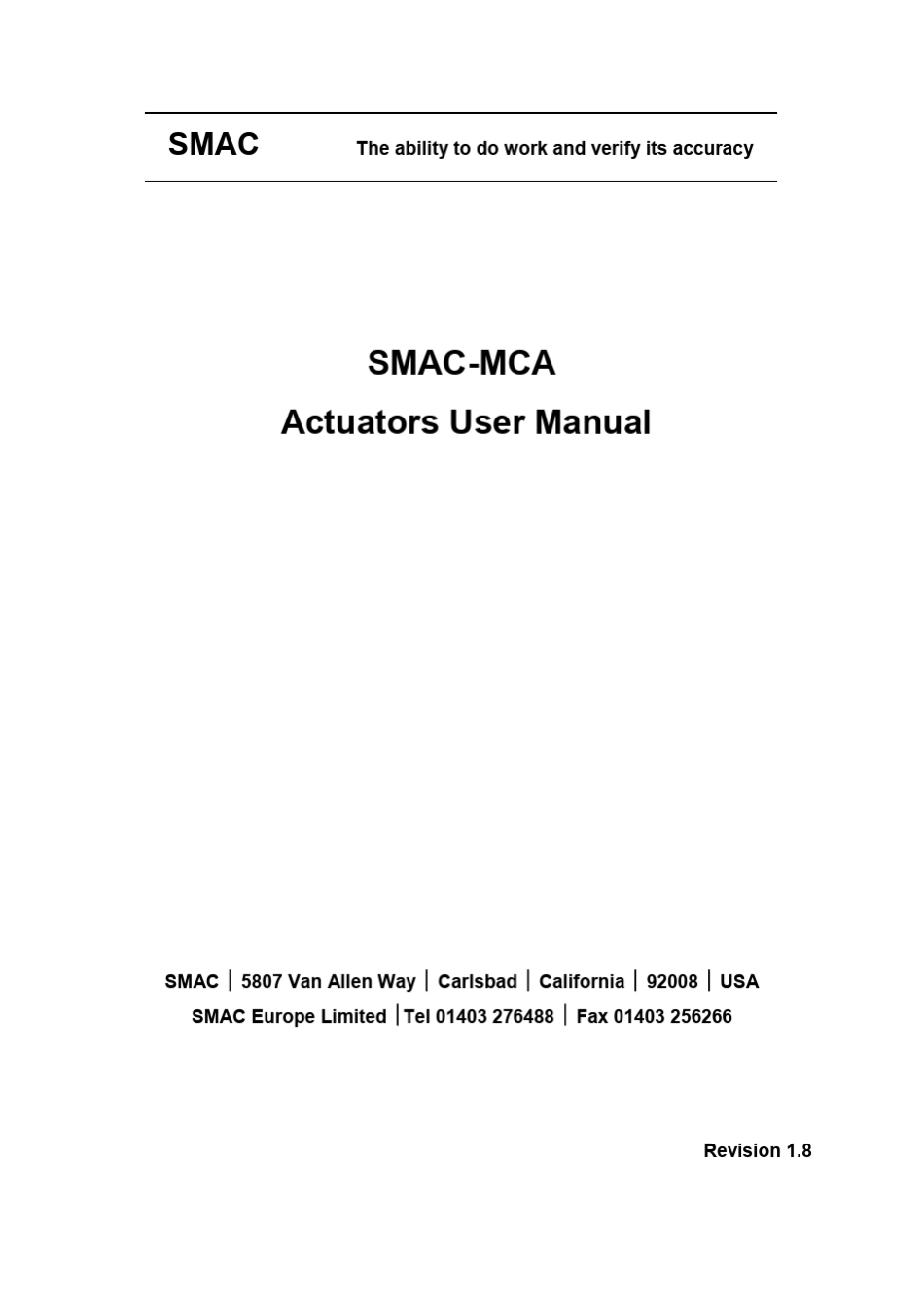 SMACActuatorManual音圈机电操作说明书_第1页