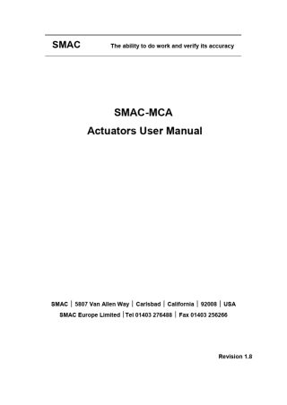 SMACActuatorManual音圈机电操作说明书