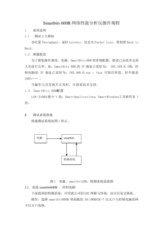 smartbits600B网络性能分析仪操作规程