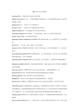 SMT专业术语名词解释