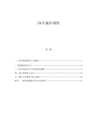SNCR操作规程
