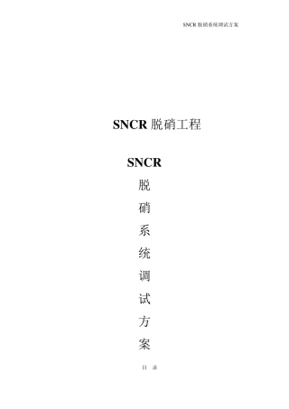 SNCR调试方案