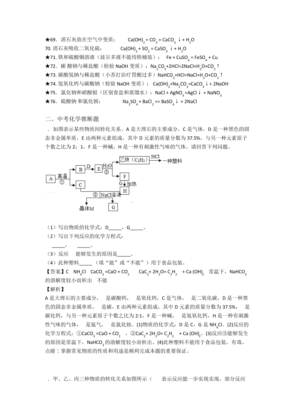 中考化学方程式大全(必考内容)_第3页
