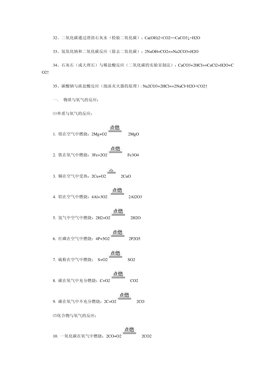 中考化学方程式大全_第3页