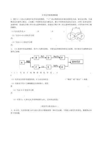 中考化学框图推断题