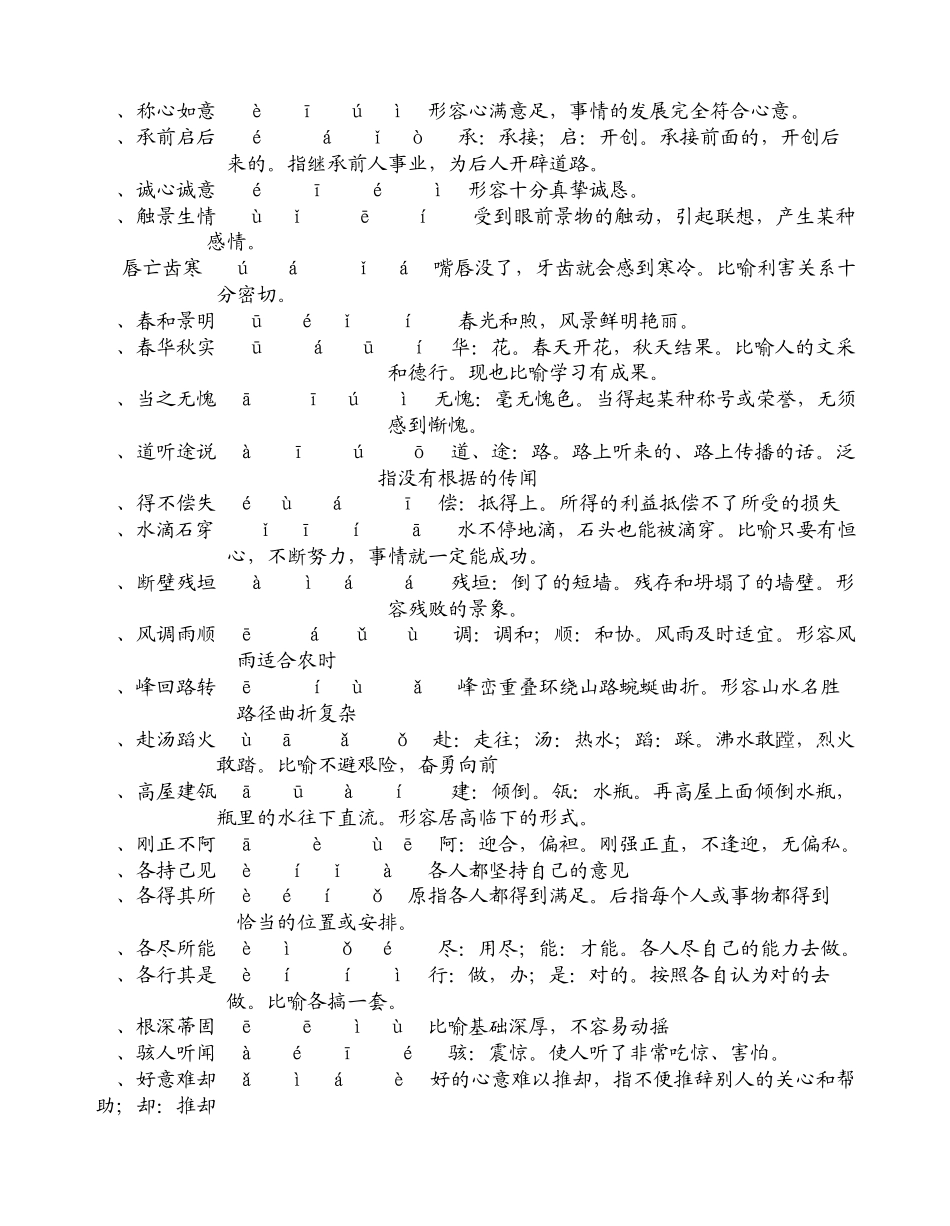 中考四字词语200个的解释_第2页