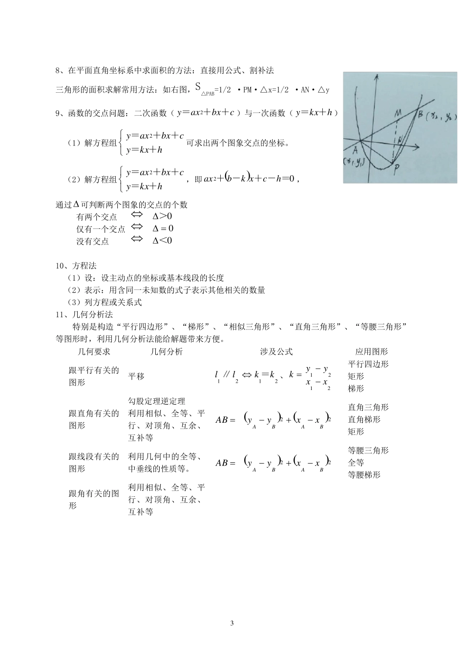 中考数学二次函数压轴题题型归纳_第3页