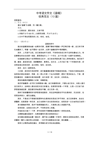 中考满分作文《温暖》