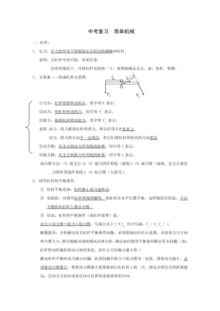中考物理专题复习简单机械