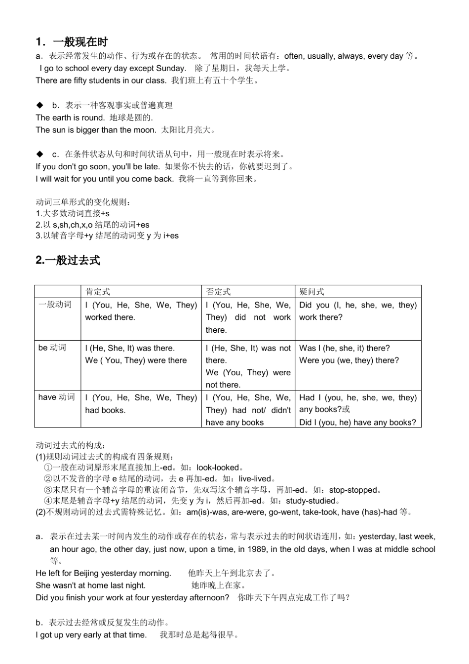 中考英语八大时态讲解归纳_第1页