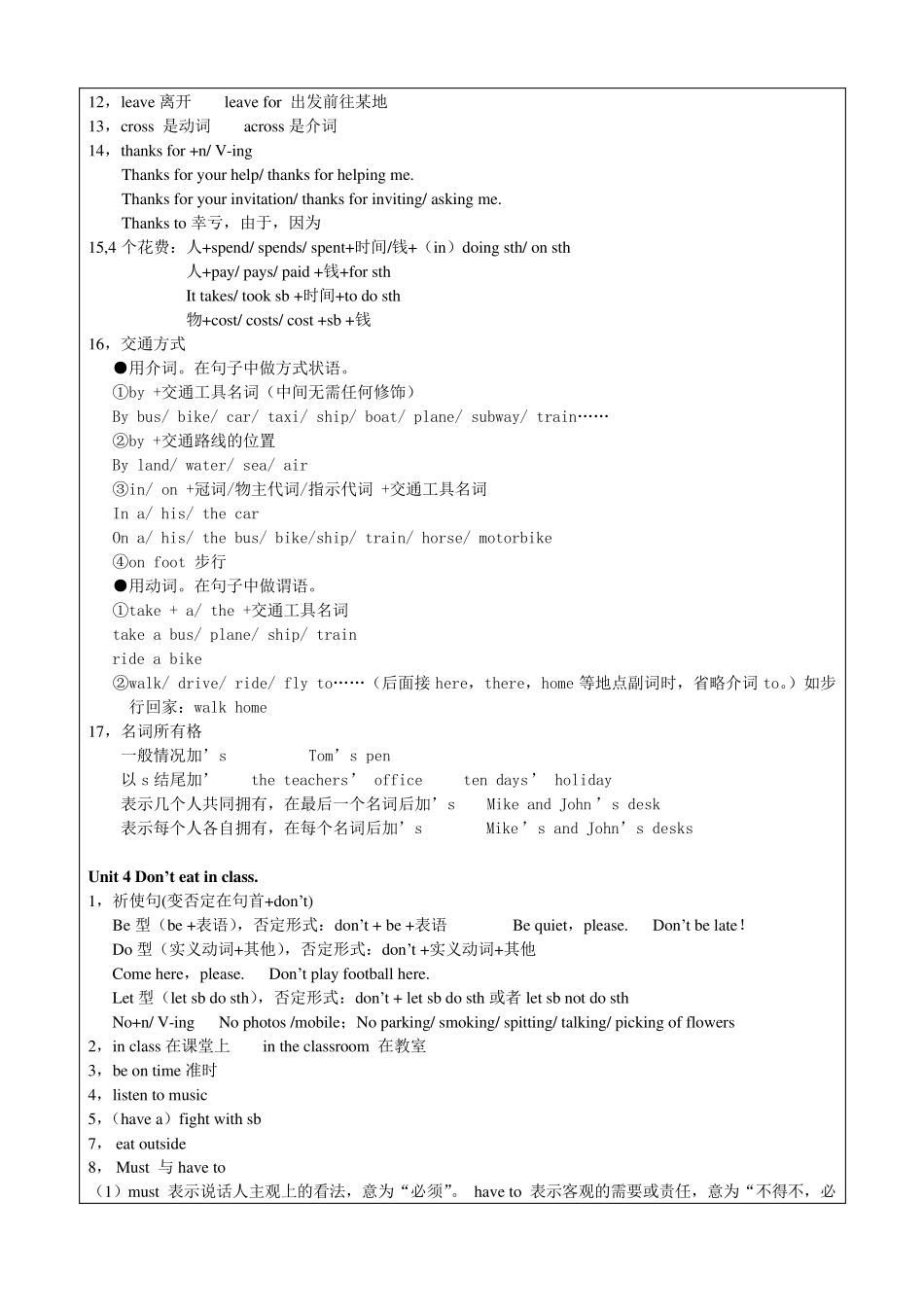 中考英语考点知识点归纳整理_第3页