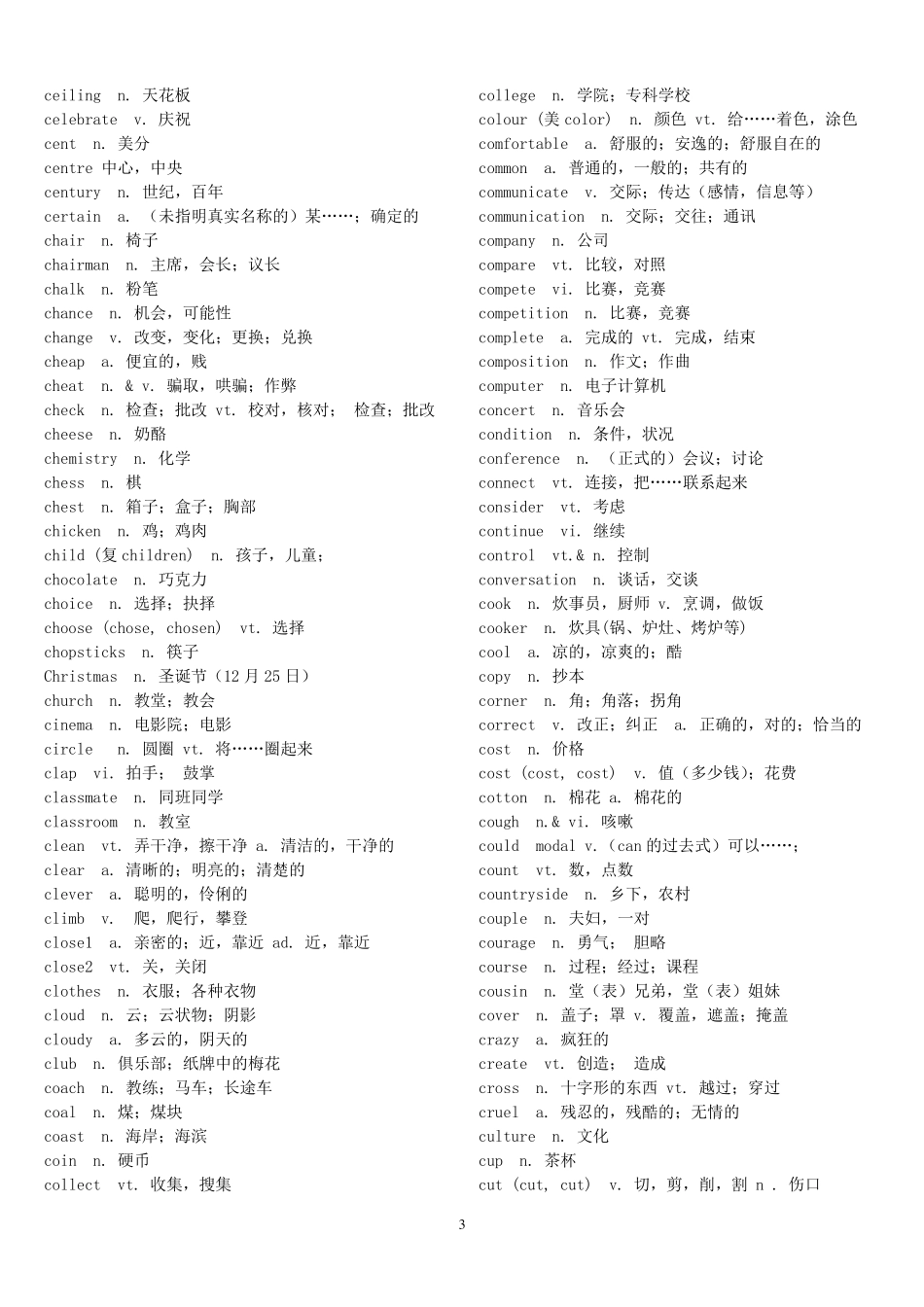 中考英语词汇表_第3页