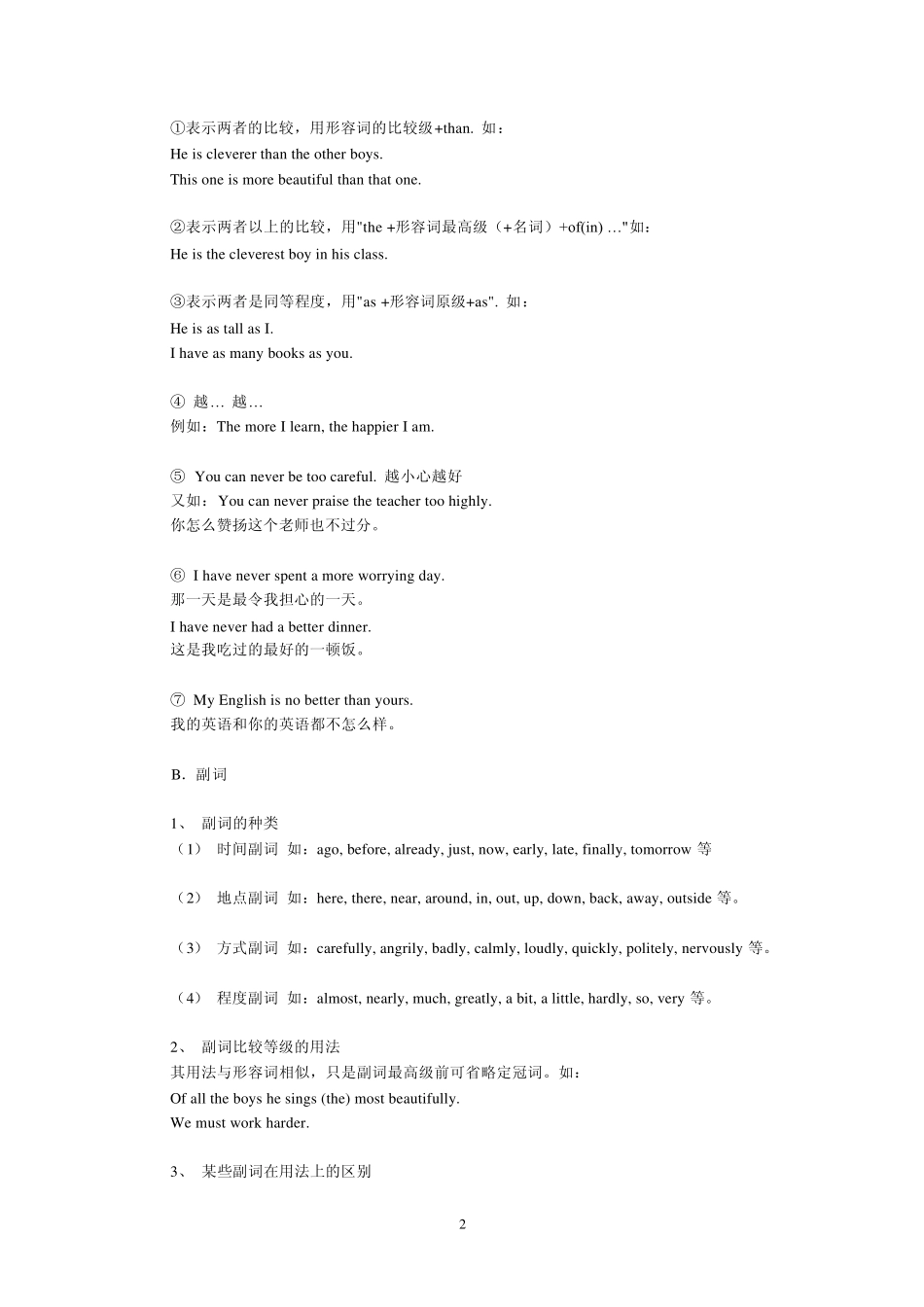 中考英语语法知识难点大全_第2页