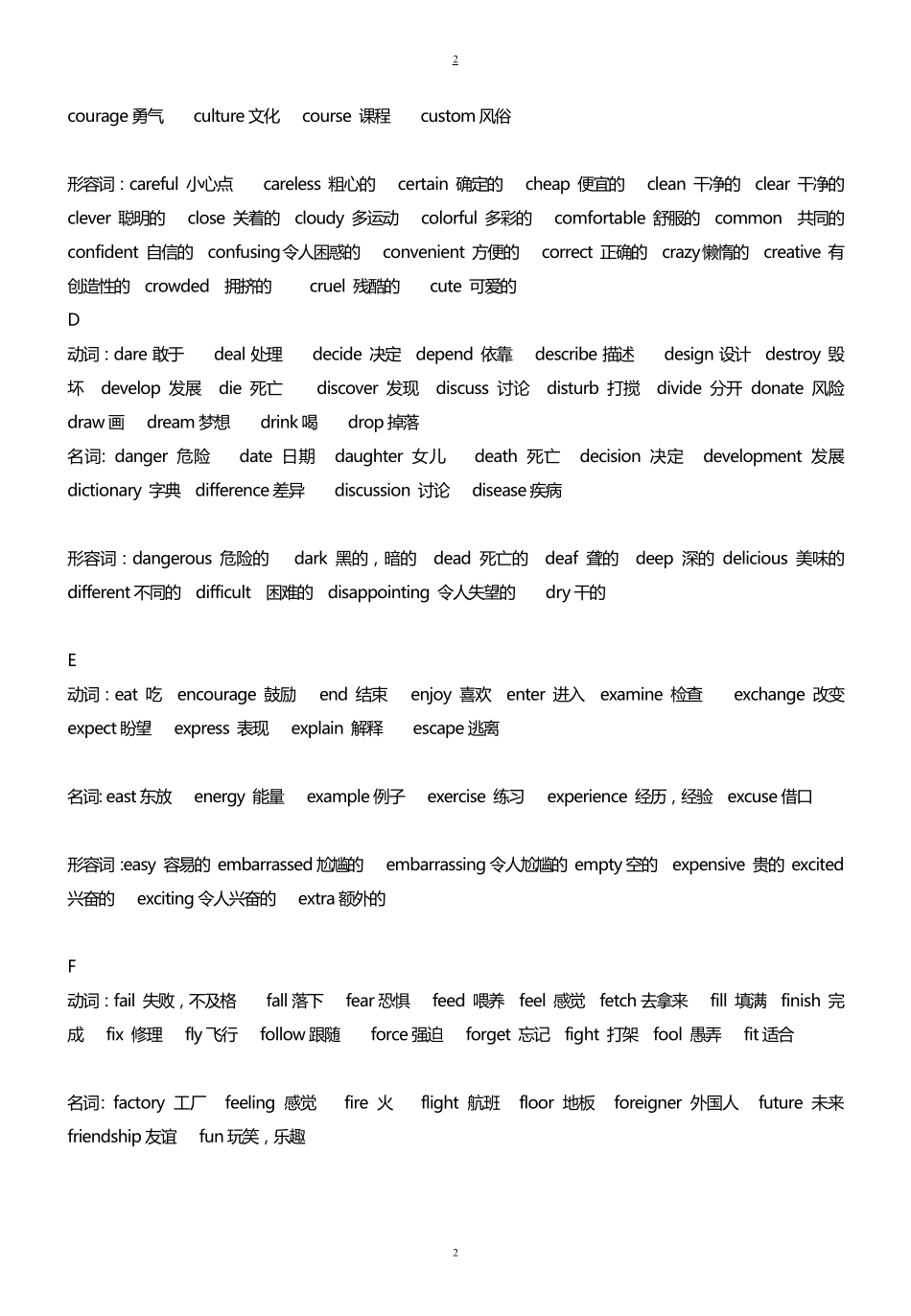 中考英语高频词汇汇总_第2页