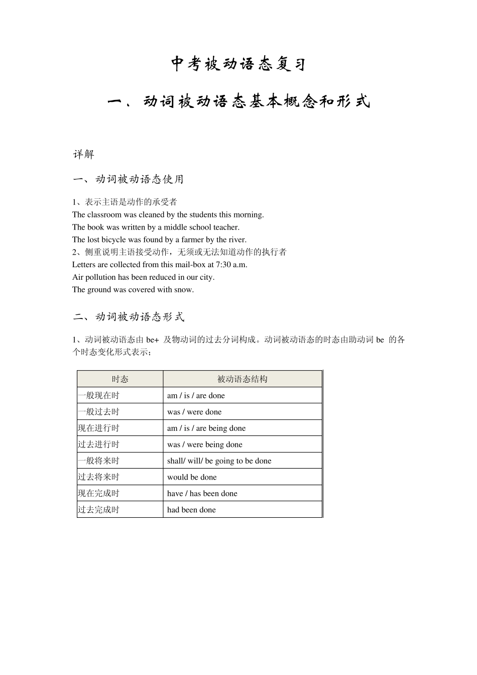 中考被动语态复习_第1页