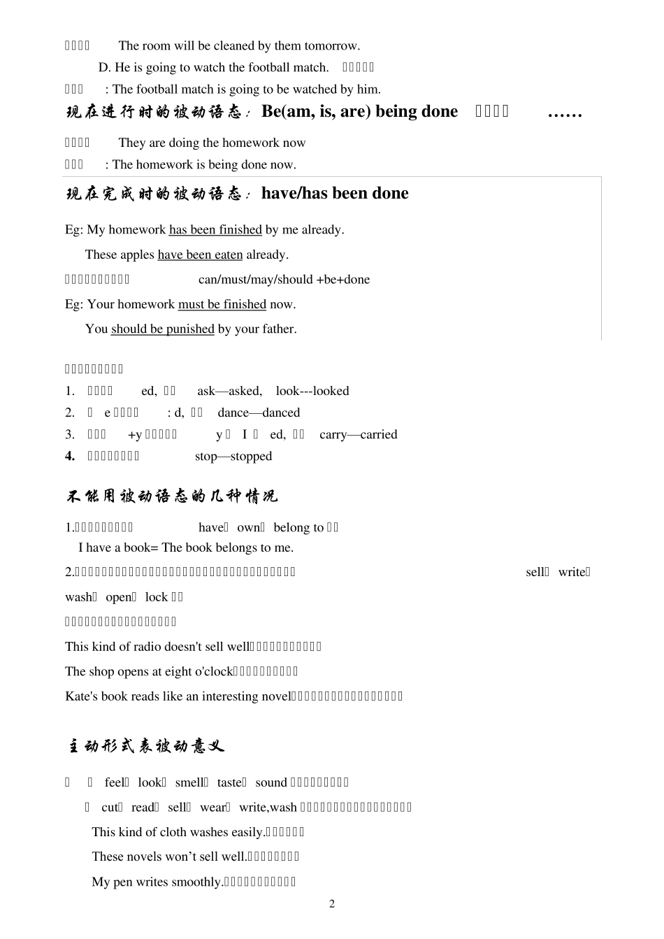 中考被动语态讲解_第2页