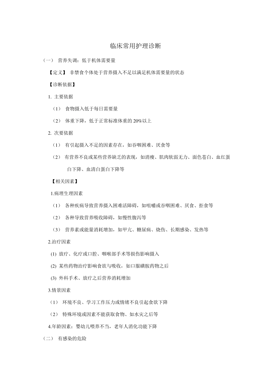 临床常用护理诊断_第1页